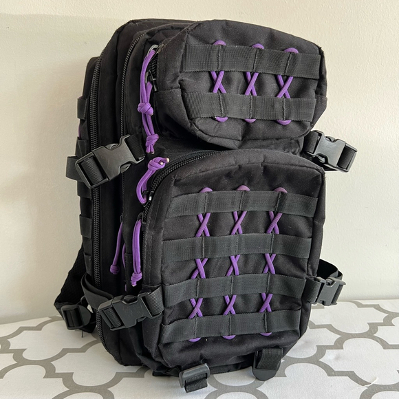 Unisex Mil-Tec Tactical Backpack Black/Purple